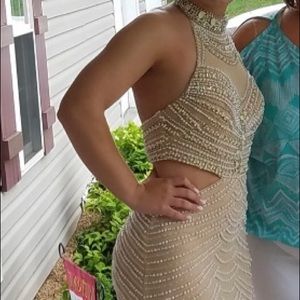 Nude Beaded prom dress